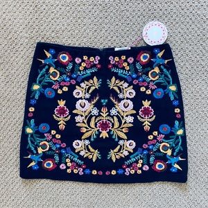Vici Collection Black Embroidered Mini Skirt